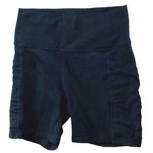 Fabletics PowerHold Shorts Womens M Black High Rise Pocket Biker Athletic